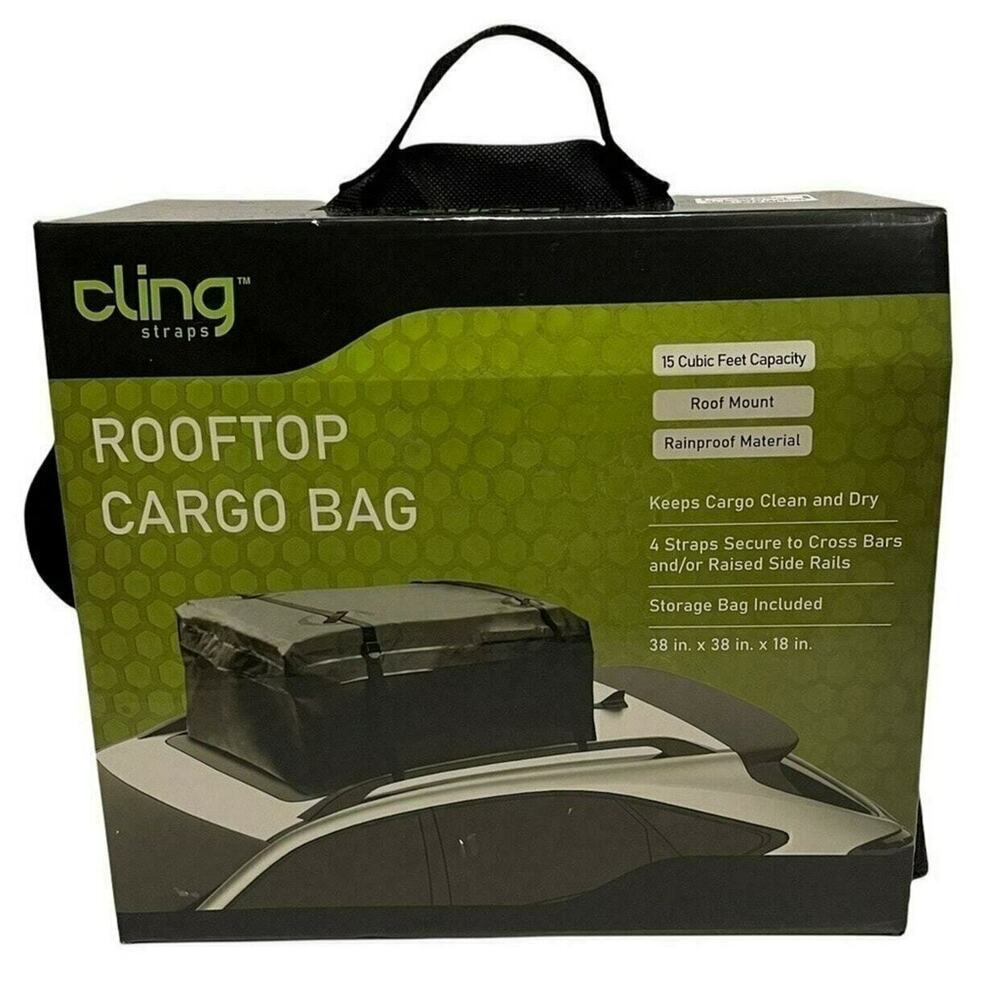 Cling Straps Waterproof Roof Top Cargo Bag 15 Cubic Feet Car Top Cargo B…